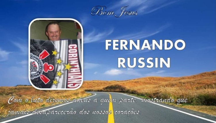 É com pesar que comunicamos a morte do senhor Fernando em Cafelândia 