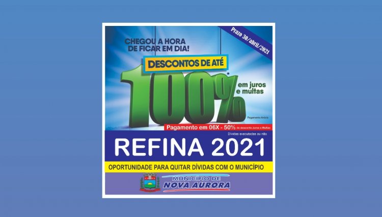 Contribuintes de Nova Aurora com dívida ativa podem pagar débitos atrasados com 100% de desconto