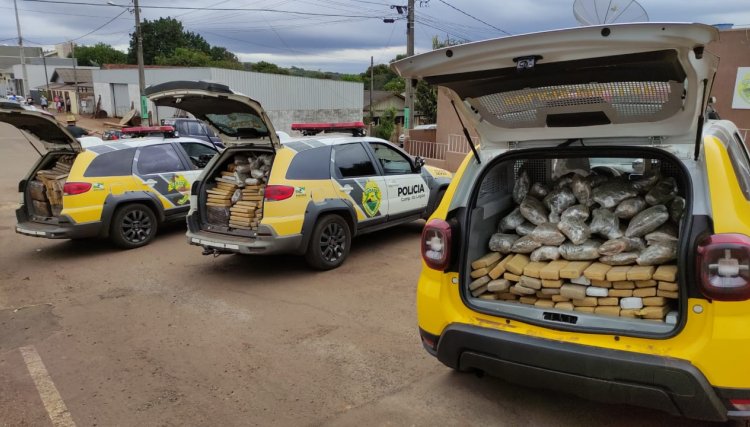 Polícia Militar de Nova Cantu  apreende 623 quilos de maconha, veja o vídeo 