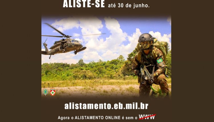 Nascidos em 2003 precisam realizar o Alistamento Militar até amanhã, 30 junho