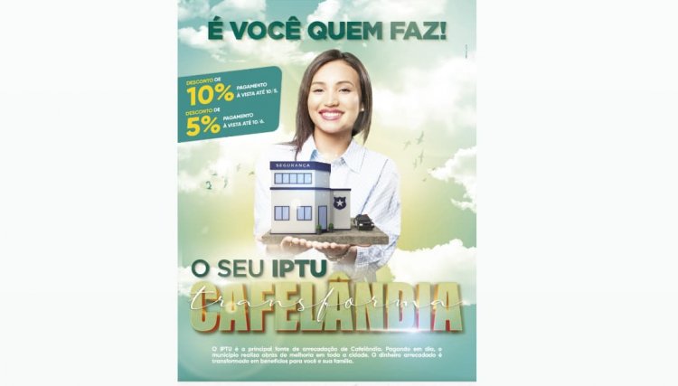 Vence hoje em Cafelândia a segunda parcela IPTU