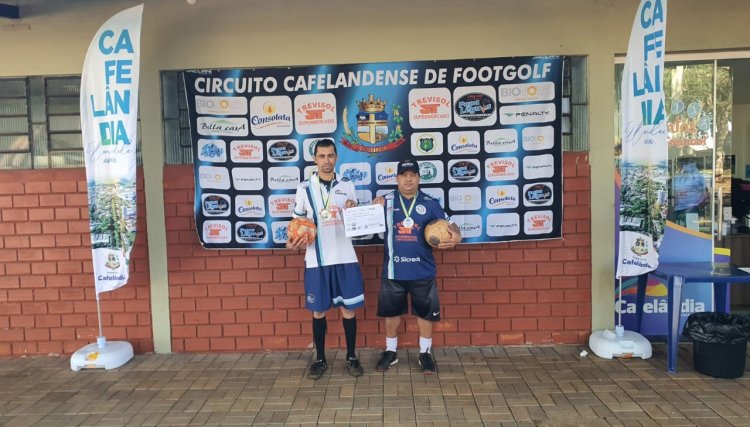 Valtair Santos e João Vianei faturam terceira etapa do Circuito Cafelandense de Footgolf, modalidade dupla