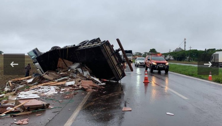 PRF atende acidente de trânsito na BR-467 entre Cascavel e Toledo