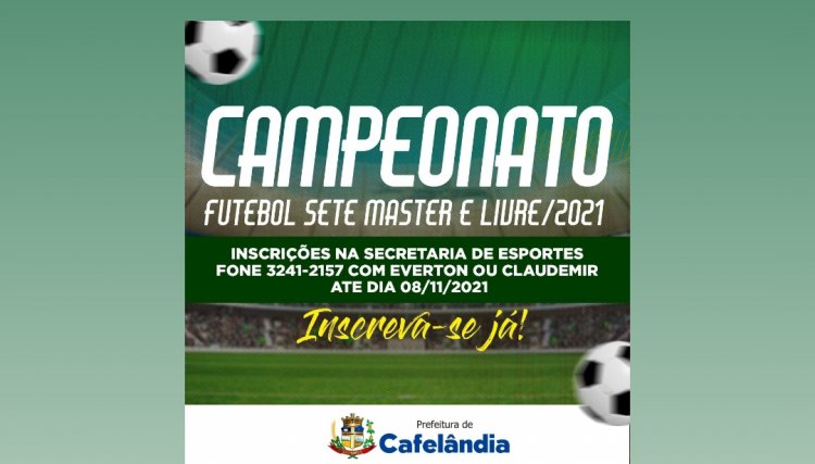 Secretaria de Esportes de Cafelândia abre inscrições para campeonato municipal Máster e Livre