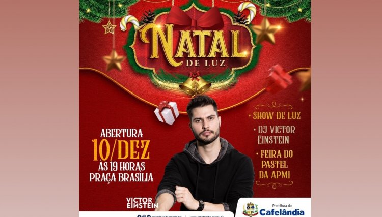 DJ Victor Einstein abre programação do Natal de Luz nesta sexta-feira em Cafêlandia