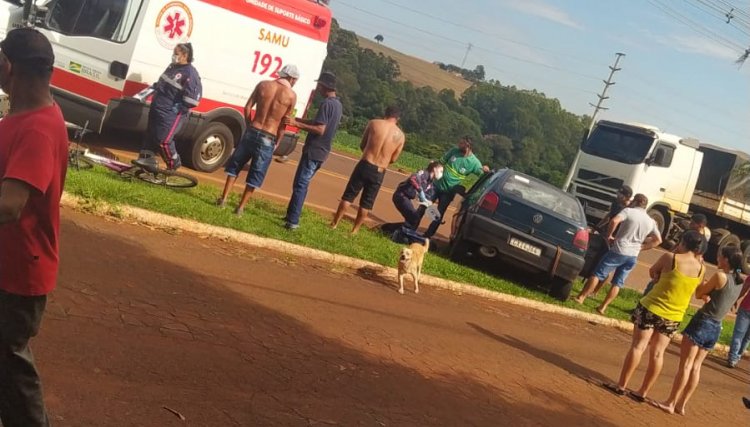 Acidente é registrado nesta manhã em Cafelândia, veja o vídeo 