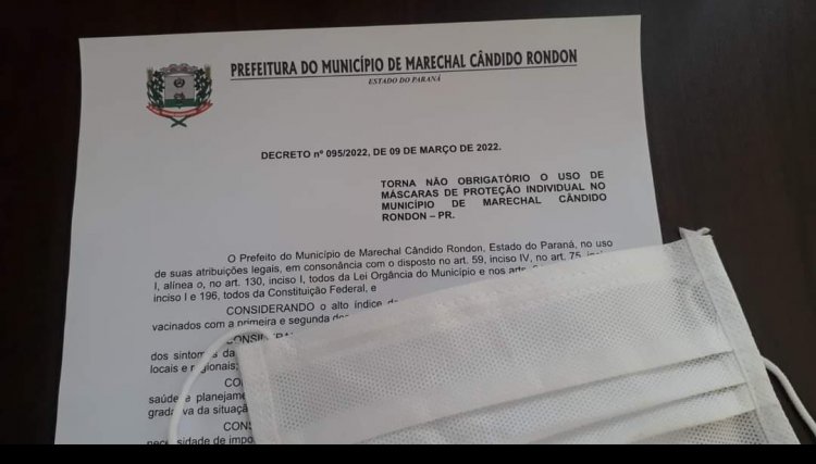 Prefeito Rondonense decreta a não obrigatoriedade do uso de máscaras