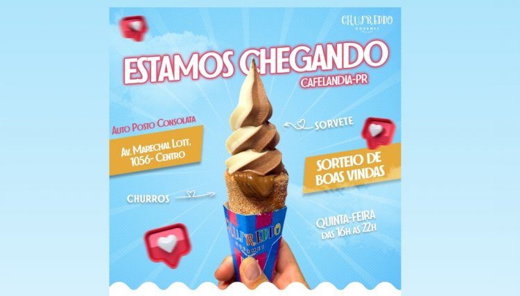 Atenção Cafelândia: Hoje e amanhã a Chufreddo oferece os melhores churros do PR com o seu Foods Truck no Auto Posto Consolata 