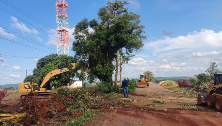 Cafelândia realiza retirada das árvores da PR 574 