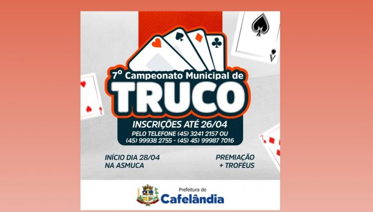 Cafelândia abre inscrições para o 7ª Campeonato Municipal de Truco