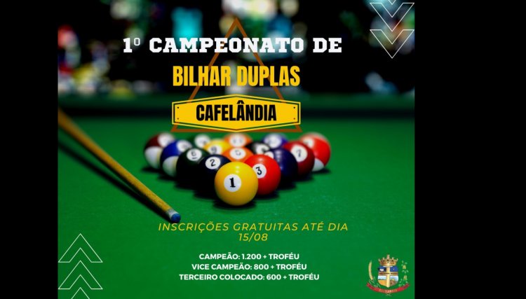 Esporte abre inscrições para 1 º Campeonato Municipal de Bilhar de duplas em Cafelândia