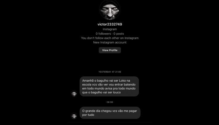 Tens&atilde;o em Corb&eacute;lia: alunos de Col&eacute;gio Estadual s&atilde;o amea&ccedil;ados em perfil e temem atentado