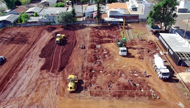 Obras da constru&ccedil;&atilde;o do pr&eacute;dio da Comarca de Nova Aurora est&aacute; a todo vapor