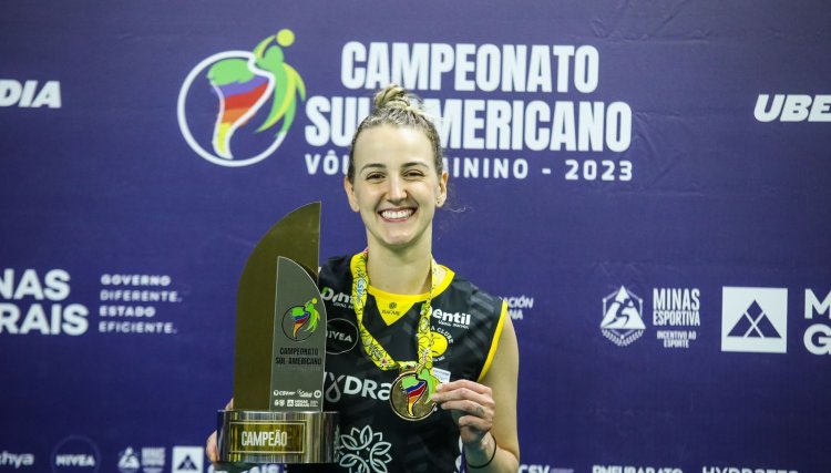 Atleta de Nova Aurora, Kasiely Clemente é Campeã do Sul-Americano de volei