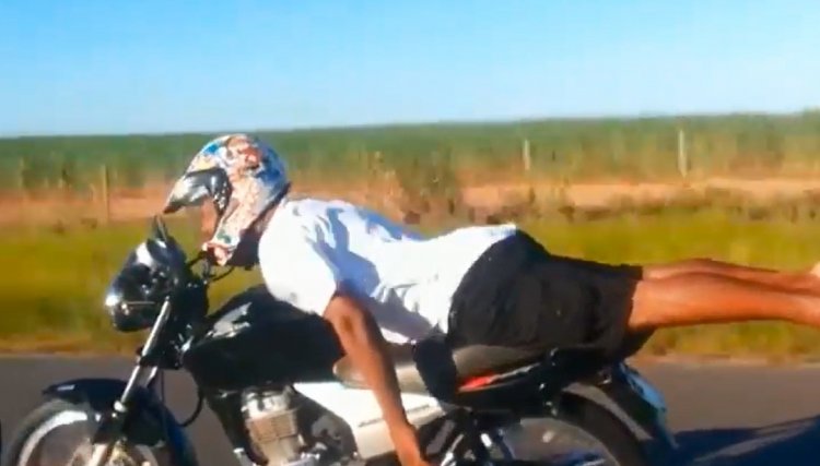 Polícia aborda homem fazendo manobra do Superman em Jesuítas 