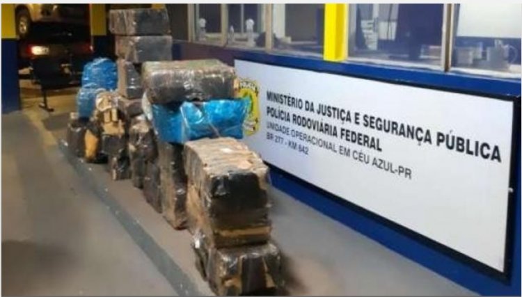PRF apreende 725 quilos de maconha em veículo roubado na região Oeste 