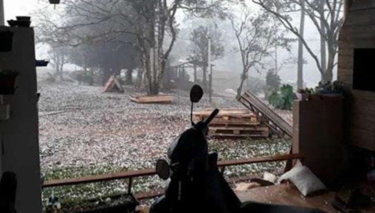 Região Oeste registra vento intenso e chuva de granizo em algumas cidades 