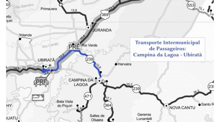 DER seleciona empresa para assumir linha entre Campina da Lagoa e Ubiratã