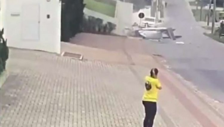 Câmera registra queda de aeronave e duas pessoas ficam feridas
<br/>