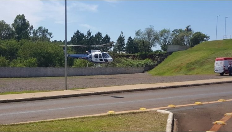 Mulher de 46 anos sofre AVC e é transportada de helicóptero em Cafelândia 