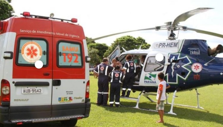 Helicóptero do Consamu transporta paciente que sofreu infarto em Nova Aurora 