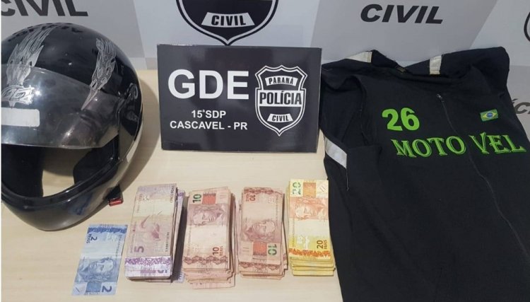 Polícia Civil prende um dos suspeitos do roubo a malote com R$ 100 mil em Cascavel
