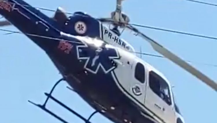 Helicóptero do Samu transporta haitiano com convulsão em Cafelândia 