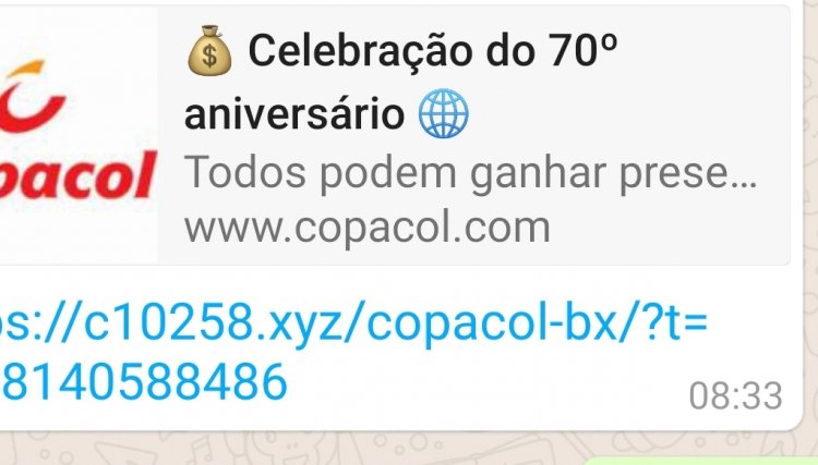  Link com vírus para ganhar prêmios de empresas, estão fazendo várias vítimas na região