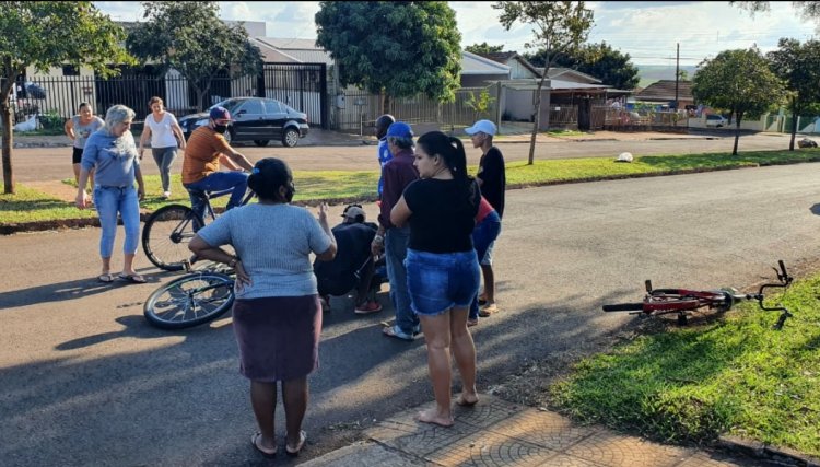 Haitiana perde o controle da bicicleta e sofre queda  em Cafelândia 