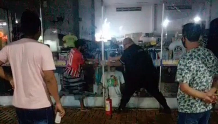 Seguranças evitam início de incêndio em loja de Cafelândia, veja o vídeo 