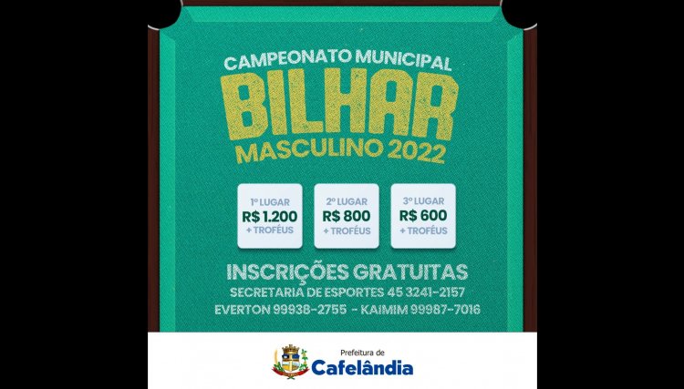 Esportes de Cafelândia abre inscrição para campeonato de Malha e Bilhar