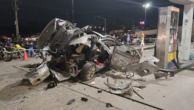 Carro explode durante abastecimento em posto nesta quinta-feira 