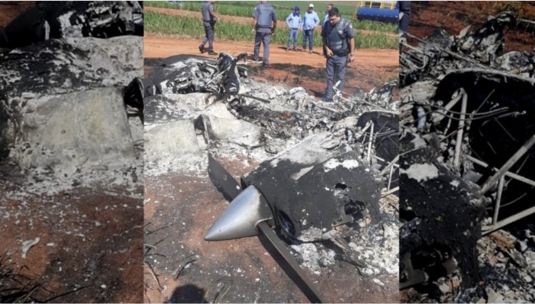 Após perseguição que começou no Oeste do PR, bimotor é destruído