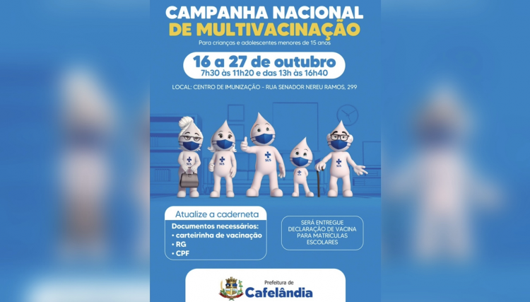 Saúde de Cafelândia promove Campanha de Multivacinação