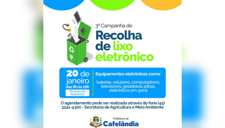 Cafelândia promove campanha de recolha de lixo eletrônico