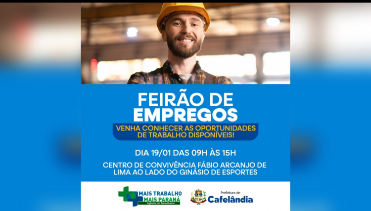 Agência do Trabalhador de Cafelândia promove 1º Feirão de Empregos de 2024
