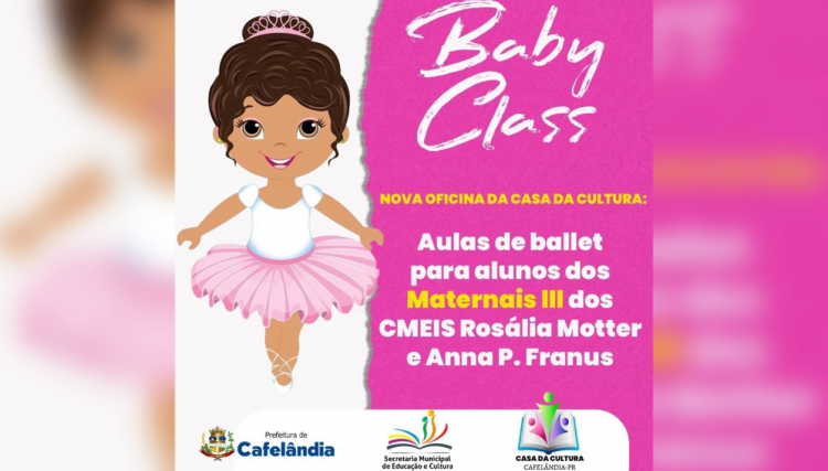 Ballet "Baby Class" é a nova oficina da Casa da Cultura de Cafelândia nos CMEIS