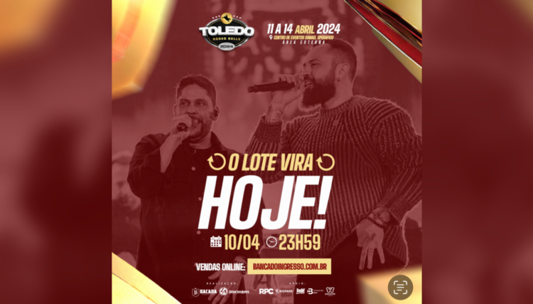 COMEÇA AMANHÃ! Virada de lote é hoje as 23:59Hrs -Rodeo Toledo bulls 2024.