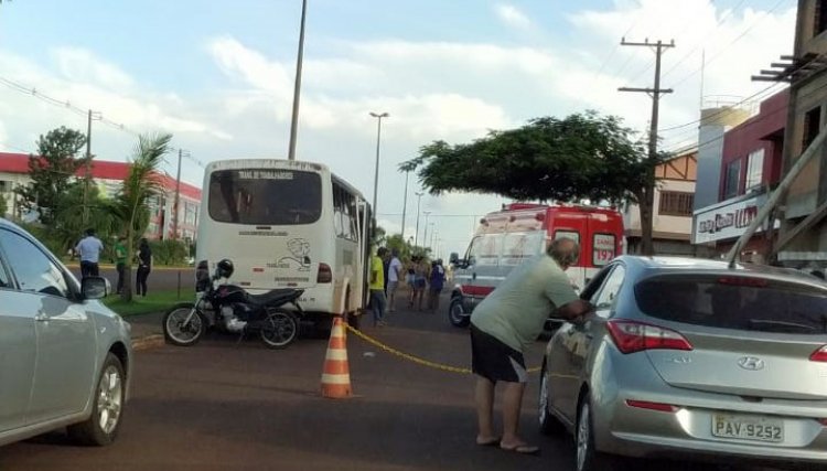 Motociclista atropela pedestre em Cafelândia em grave acidente